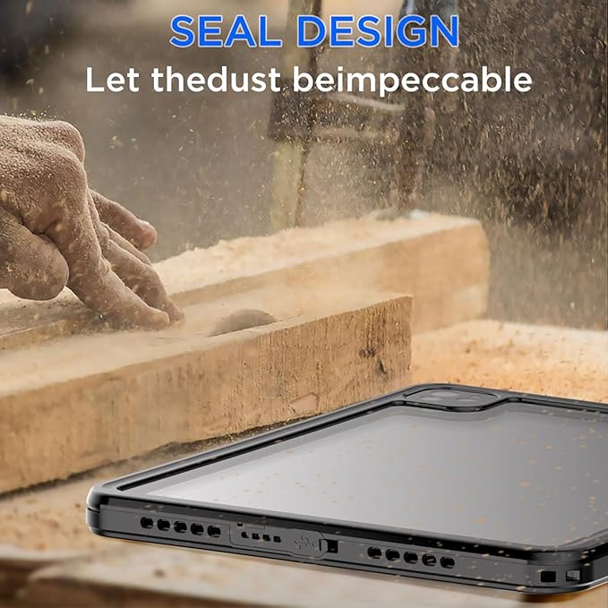 AICase for iPad Pro 13 Inch Waterproof Case M4 2024 7th Generation [Built-in Screen Protector&ampStand] Full-Body Rugged Shockproof Drop Proof Protective Cover for iPad Pro 13 Inch M4 2024 7th Gen