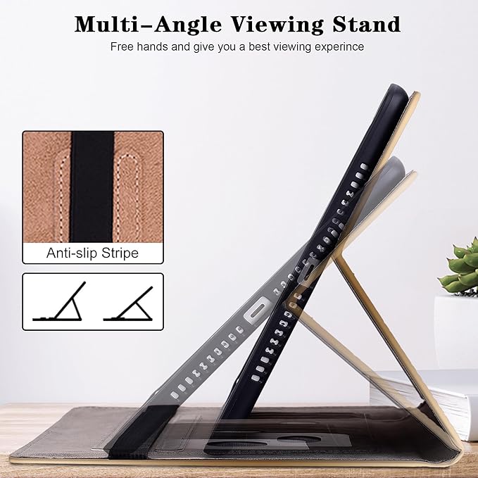 Case for Lenovo Yoga Tab Plus Tablet 12.7 Inch 2025 Multi-Angle Viewing Premium PU Leather Stand Case with Elastic Strap &amp Card Slots for Lenovo Yoga Tab Plus 12.7 Tablet-Pink Butterfly