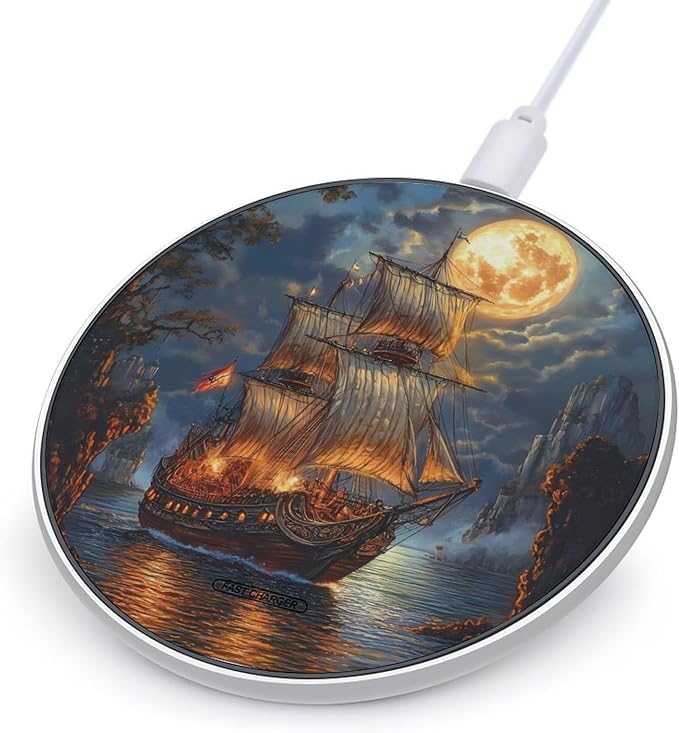 Sailboat Wireless Charger Anti-Slip Wireless Charging Pad Slim Charger Mat for Men Women