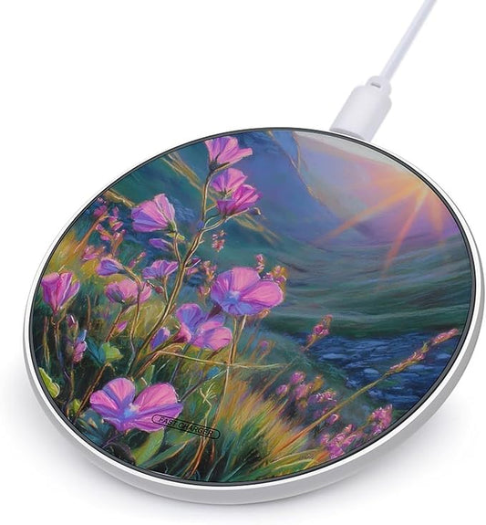 Irish Landscape Flower Sunset Fast Portable Charger 10W Funny Graphic Phone Charging Pad with USB Cable