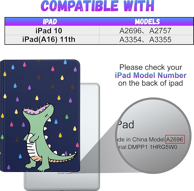 for iPad 10th Generation Case 10.9 Inch for iPad 11th(A16) 2025 Girls Cute Boys Kids Women Folio Cover Pencil Holder Cartoon Design Girly Kawaii Unique Tablet Cases for Apple 10/11