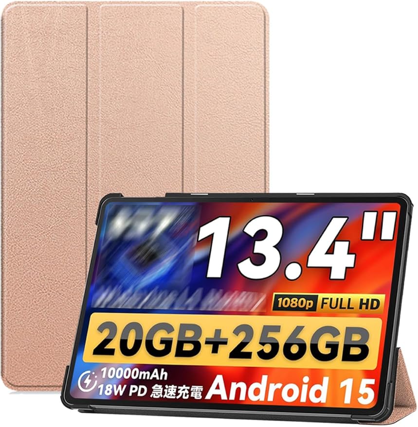 for Tabwee T60 Pro 2026 Android 13.4 Inch Tablet CaseBOVUGAC Tri-fold Tablet Case Cover for Tabwee T60 Pro 13.4Full Protection Premium PU Scratch Resistant.(Rose Gold)
