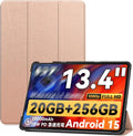 for Tabwee T60 Pro 2026 Android 13.4 Inch Tablet CaseBOVUGAC Tri-fold Tablet Case Cover for Tabwee T60 Pro 13.4Full Protection Premium PU Scratch Resistant.(Rose Gold)