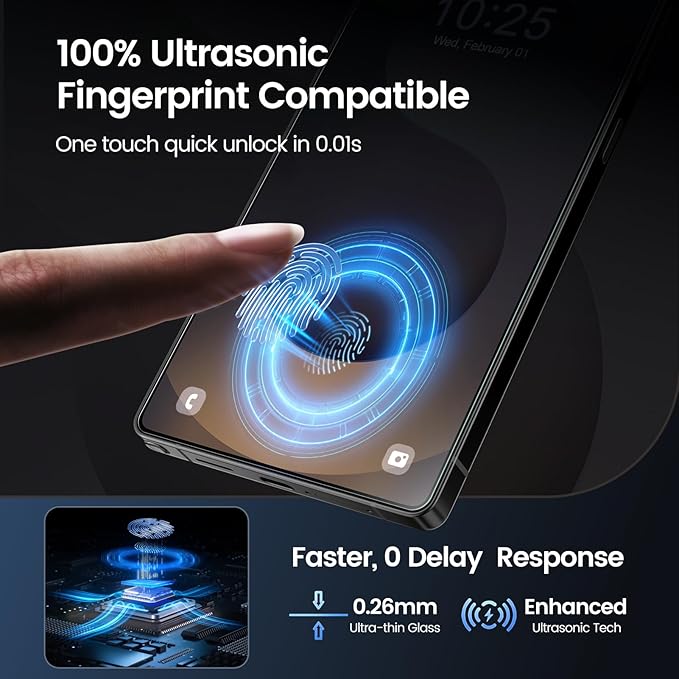 MOHAVE 4 Pack Screen Protector for SAMSUNG Galaxy S25 Ultra 6.9 with 2 Pack Camera Lens Protector [Auto Alignment/Dust Removal] HD Clear Tempered Glass [Military Grade Shatterproof] 100% Ultrasonic F