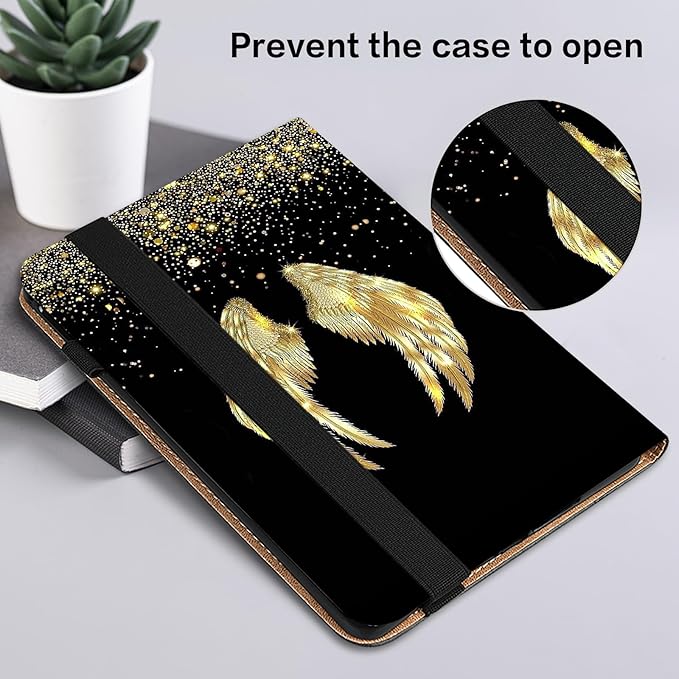 ALILANG Case for Samsung Galaxy Tab S10 FE+/ S10 FE Plus 13.1 Inch 2025 Folio Book Style Shockproof Folding Stand Cover for Samsung S10 FE Plus (SM-X620/SM-X626/SM-X626B) -Gold Wings