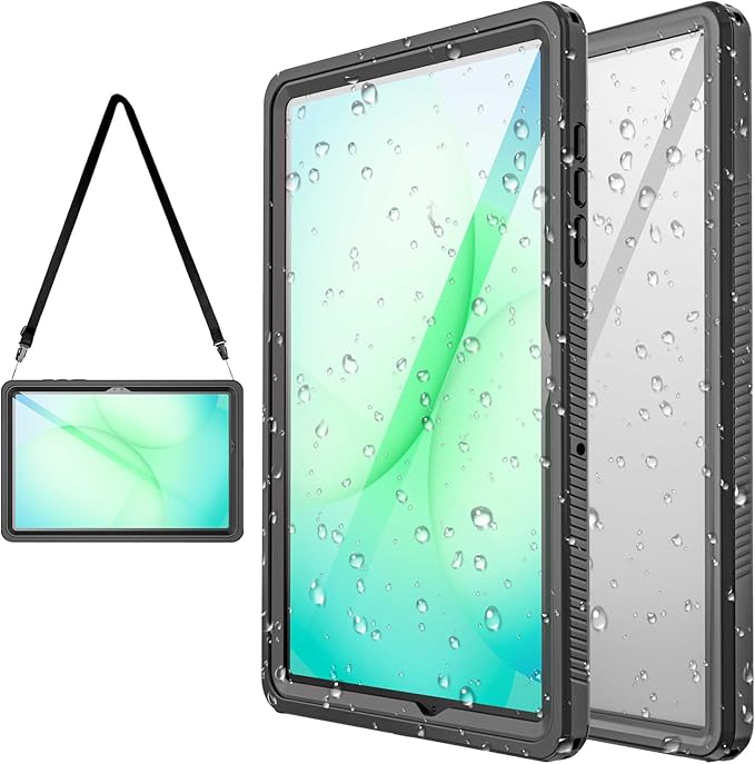 Miimall Case for Samsung Galaxy Tab A11+/Plus 11 Screen Protector Full Body Rugged Bumper Outdoor Sports IP68 Waterproof Military Grade Cover for Galaxy Tab A11 Plus 2025(Model: SM-X230/X235/X236)
