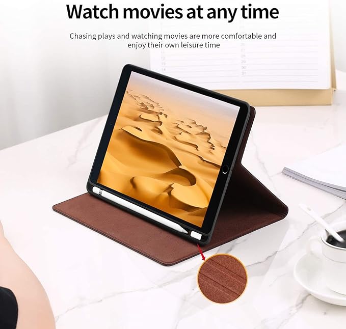 Gexmil Case for iPad 7.9 Inch mini 4/5 with Pencil Holderapplies Cowhide Folio Cover for iPad mini 4 Genuine Leather case (Butterfly Pattern)