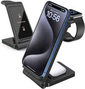 3 in 1 Wireless Charger 15W Fast Charging Station Foldable for iPhone 15/14/13/12/11 Samsung Galaxy S24/S23/S22/S21 Watch AirPods Galaxy Buds