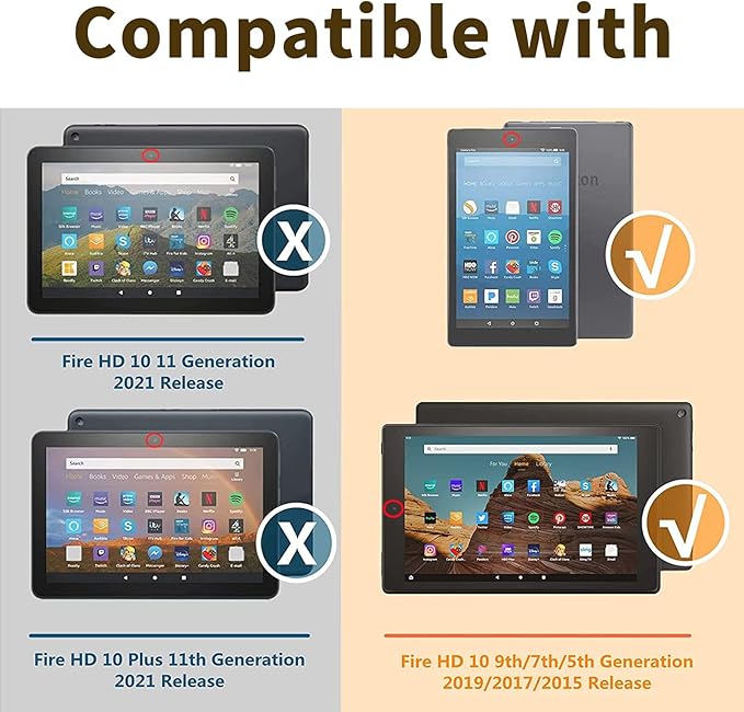Case for Amazon Kinlde Fire HD 10 Tablet Case (9th/7th/5th Generation 2019/2017/2015 Release) Slim Premium PU Leather Smart Folio Stand Cover with Auto Wake SleepCherry Blossom Dragon