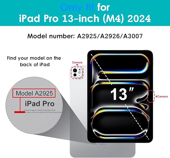 VIKESI Case for iPad Pro 13-inch M5 or M4 Released in 2025 or 2024 Leather Stand Cover with Apple Pencil Holder Auto Wake/Sleep Multiple Viewing Angles Built in Hand Strap &amp PocketPeach