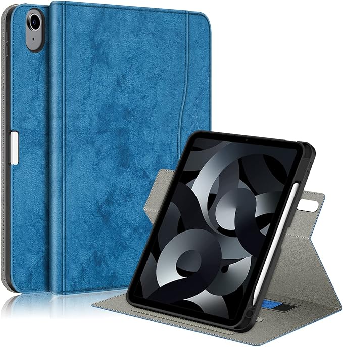 for iPad 10th Generation Case 10.9 Inch 2022 with Pencil HolderModel: A2696 /A2757 / A2777 PU Leather Smart ipad 11inch A16 Cover Auto Sleep/WakeDark Blue