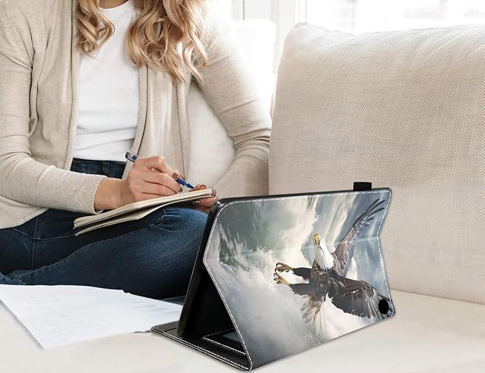 Case for All-New Amazon Fire HD 10 &amp 10 Plus Tablet 10.1 (13th/11th Generation 2023/2021 Release) Slim PU Leather Stand Cover with Card Slot &amp Auto Wake/Sleep Bald Eagle