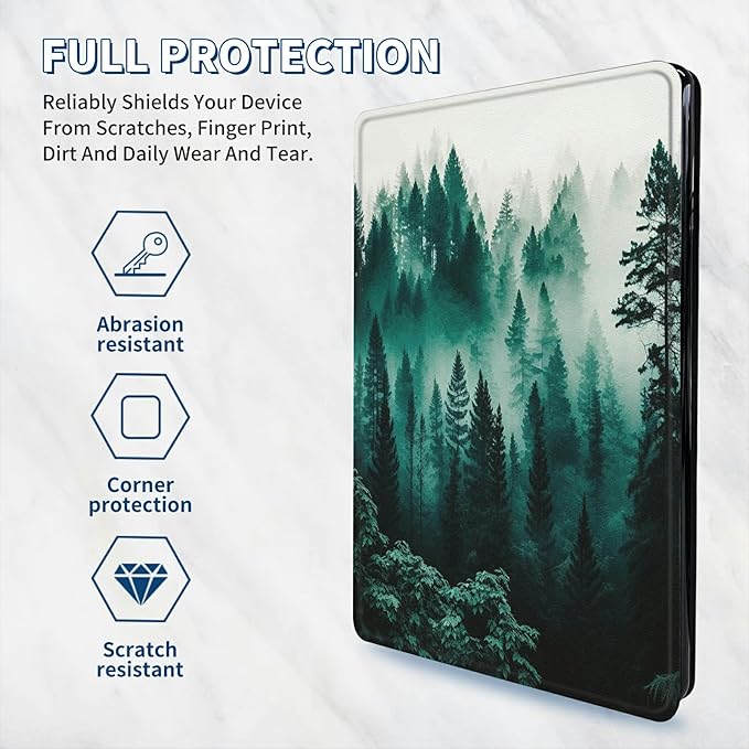for iPad Air 13 inch Case (M2) 360 Rotating Degree Stand Smart Cover with Auto Wake/Sleep Case for iPad Air 13 inch 2024 Release - Green Forest