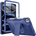 Soke Case for iPad Pro 11 Inch (M5) 2025/ (M4) 2024 with Built-in Screen Protector &amp Kickstand Rugged Full Body Heavy Duty Protective Cover with Pencil Holder - Navy