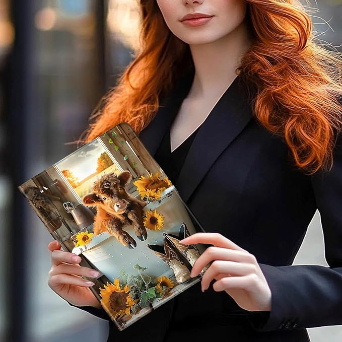 Sunflower Highland Cow