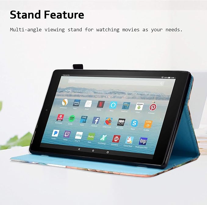 All-New Fire HD 10 Case Slim Folio Stand Magnetic Smart Cover with Card Slots &amp Pen Holder Compatible with 10.1 Fire HD 10 Tablet 5th/7th/9th Generation Auto Wake/Sleep Butterfly Girl
