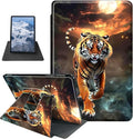 Case for Kindle Fire HD 10 Tablet (5th/7th/9th Generation2015/2017/2019 Release) Tiger Theme 360 Degree Rotating Stand Protective Cover with Auto Sleep/Wake for HD 10 Tablet