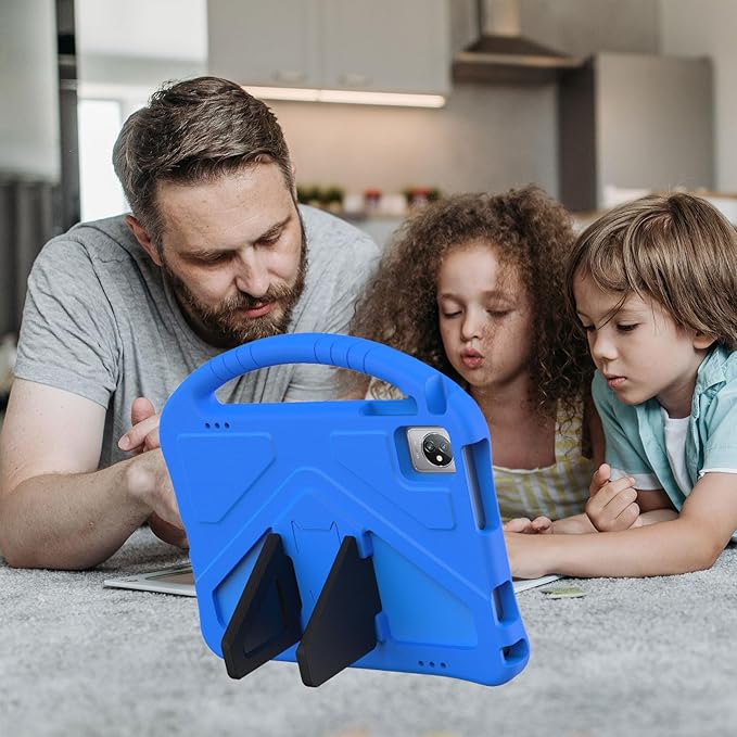Kids Universal Case for Blackview Tab 8 WiFi 10.1 inch 2023 EVA Foam Stand Handle Cover for Blackview Tab 7 WiFi/OSCAL Pad 60/ DragonTouch Notepad 102/ Teclast P40HD 10.1 Tablets - Blue