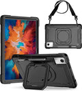Case for Lenovo Tab M11 11 inch Tablet (TB-330FU / TB-331FC) 2024 Released - Heavy Duty Impact Resistant Case Cover with Rotating Ring Stand (Black/Black)