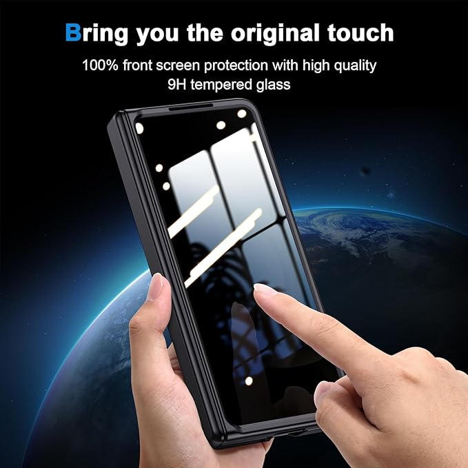 for Galaxy z-Fold-5 Multifunction Business Case: Privacy Screen Protector Hidden Kickstand Wireless Charging Thin Design for Business Professionals Phone Cover for Samsung z fold 5 5G 2023