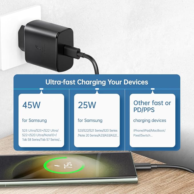 45W Charger/3.3ft Cable