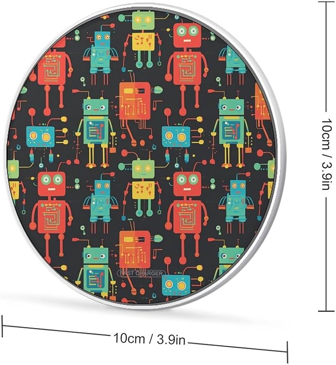Robot Machine Wireless Charger Anti-Slip Wireless Charging Pad Slim Charger Mat for Men Women