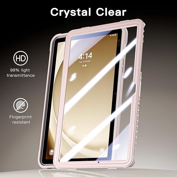 Lunivop Compatible with Samsung Galaxy Tab A9 Plus Case 11 Inch with 360° Rotating Aluminium Stan Stand Built-in 9H+ Hardness Screen Protector Military - Grade Tablet Cover for A9+ Plus Khaki