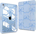 CISSOOK Case for iPad (A16) 11 inch 2025 &amp 10.9 inch iPad 10th Generation 2022 3D Pattern Slim Lightweight Protective Cover with Stand Auto Wake/Sleep Function Blue Bow