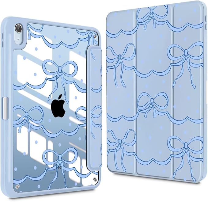 CISSOOK Case for iPad (A16) 11 inch 2025 &amp 10.9 inch iPad 10th Generation 2022 3D Pattern Slim Lightweight Protective Cover with Stand Auto Wake/Sleep Function Blue Bow