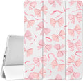 JOYLAND Polka Dot Pink Bow Case for iPad 10th Generation 10.9 inch/iPad (A16) 11th Generation 11 Inch 2025 with Pencil HolderTrifold Stand Protective Cover with Soft TPU BackWhite