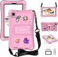 Kids Case for Samsung Galaxy A11(SM-X130/X135) 2025 Tablet 8.7/ Tab A9 8.7 (SM-X110 X115)/Tab A7 Lite 8.7 2021 (SM-T227/T225/T220)/Tab A 8 2019 T290 T295 Shoulder Strap Bumper Pink