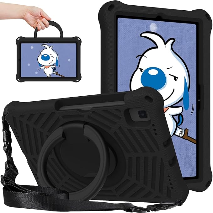 for Samsung Galaxy Tab S5e 10.5 (2019) SM-T720/T725 Tablet Case for Kids - EVA Lightweight Shockproof 360° Rotating Handle Stand Rugged Cover W Shoulder StrapBlack