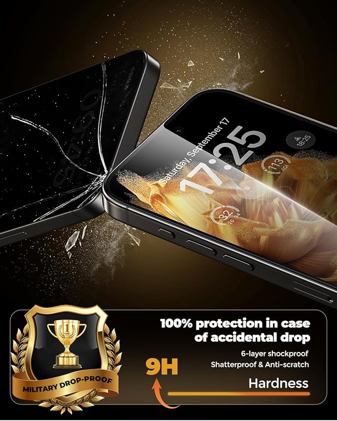 UNBREAKcable Privacy Screen Protector for iPhone 16 Plus Full Coverage Shatterproof Tempered Glass [True 28°Anti Spy] [9H Hardness] [Easy Installation Frame] 2-Pack Private Screen for iPhone 16 Plus
