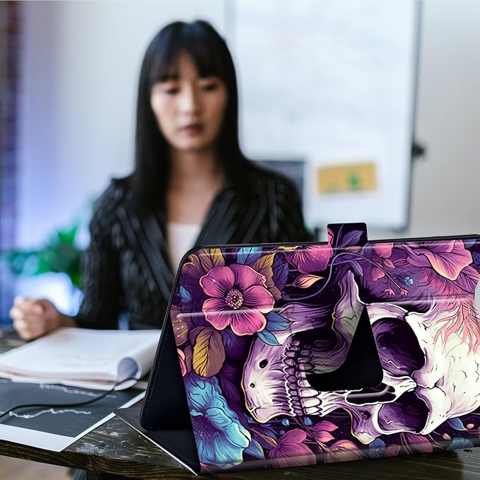 skull Red Flowers