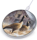 Geese Winter Barn Snowy Scene Phone Charger Magnetic Charging Pad Anti-Slip with USB Cable
