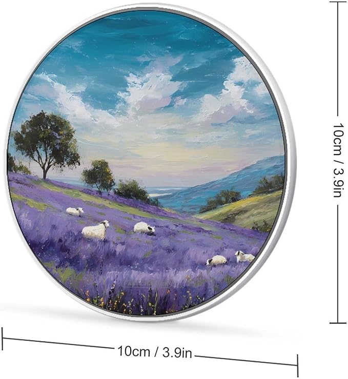 Sheep in Lavender Fields Phone Charger Magnetic Charging Pad Anti-Slip with USB Cable