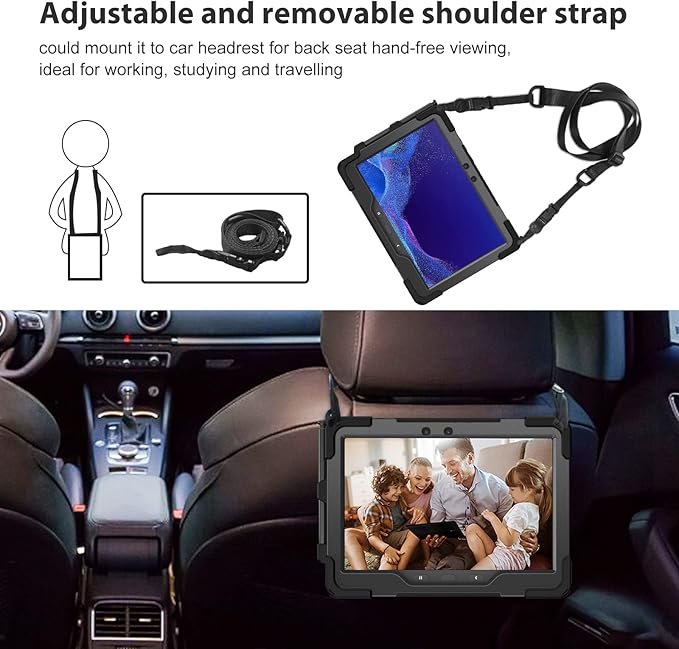 ProCase for Galaxy Tab Active5 Pro 2025/Active4 Pro 2022/Active pro 2019 10.1 Inch Case (SM-X350/T630/T638/T540/T547) with S Pen Holder Rugged Heavy Duty Shockproof Rotating Kickstand Cover -Black