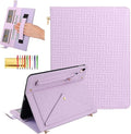 Dteck Handbag Case for iPad 9th/8th/7th Generation 2021/2020/2019 10.2 Inch with Pencil Holder Folio Stand PU Leather Crossbody Shoulder Hand Strap Card Pockets Magnetic Envelope Wallet CoverPurple