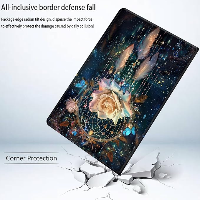 Bxgolkgd Tablet Case for iPad 10.5 Inch (iPad Air 3rd 2019/iPad Pro 2017)Shockproof Stand Cover with Heat DissipationAuto Wake/Sleep FunctionDreamcatcher Rose