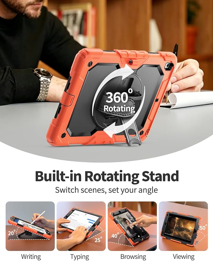 Orange Case with Glass Screen Protector