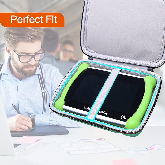 L LTGEM EVA Hard Case for Leapfrog LeapPad Academy Kids' Learning Tablet/Leapfrog Epic Academy Edition (Green)
