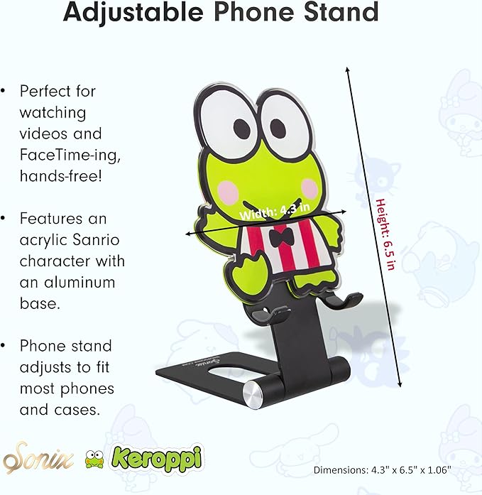 Sonix x Sanrio Character Phone Stand | Adjustable Cell Phone Holder Desk Stand Dock | Keroppi