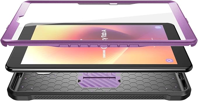 SUPCASE Unicorn Beetle Pro Series Case Designed for Samsung Galaxy Tab A 8.0 SM-T387 (2018) with Built-in Screen Protector &amp Kickstand Full-Body Rugged Hybrid Protective Case (Metallic Purple)