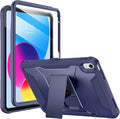 Soke Case for iPad (A16) 11th Generation 11-inch 2025 iPad 10th Generation 10.9-inch 2022 with Built-in Screen Protector and Kickstand Rugged Full Body Protective Cover - Dark Blue