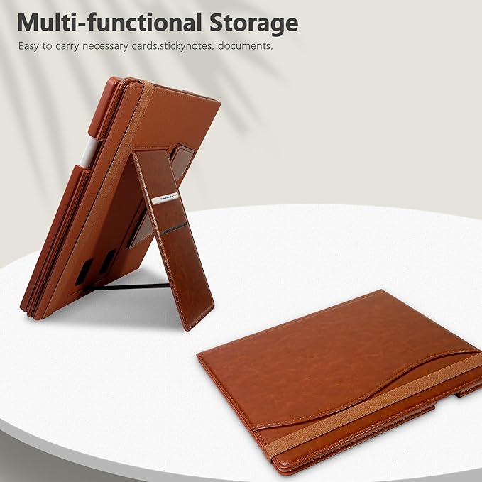 E NET-CASE Case for Remarkable 2 Tablet 10.3 inch (2020 Released) - New Business Design Upgraded Leather Cover for Remarkable 2 Digital Paper with Stand &amp Pen Holder (Brown)