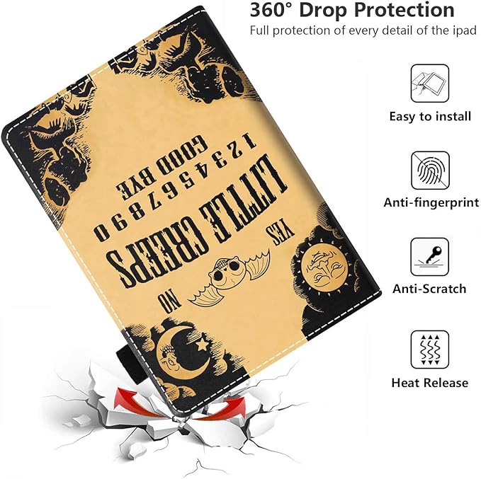 Case for Amazon Kindle Fire HD 10 &amp 10 Plus Tablet 10.1 (13th/11th Generation 2023/2021 Release) - PU Leather Folio Case with Smart Auto Wake/Sleep Ouija Board