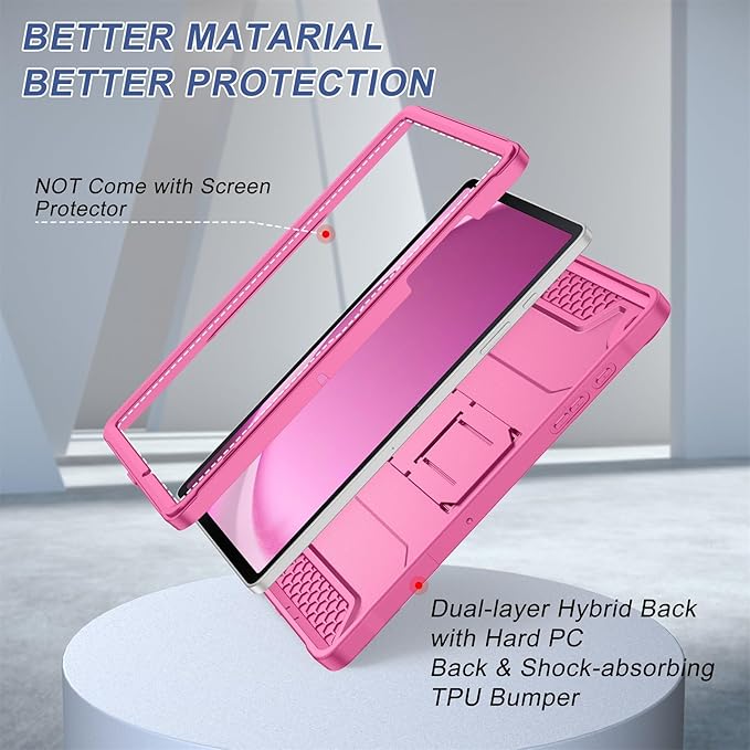 Soke Case for Samsung Galaxy Tab A9 Plus 2023 with Built-in Kickstand Rugged Shockproof Protective Cover for Galaxy Tab A9+ 11 Inch Tablet [SM-X210/X216/X218]Hot Pink