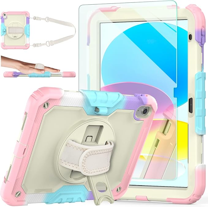 Light Pink Case with Glass Screen Protector