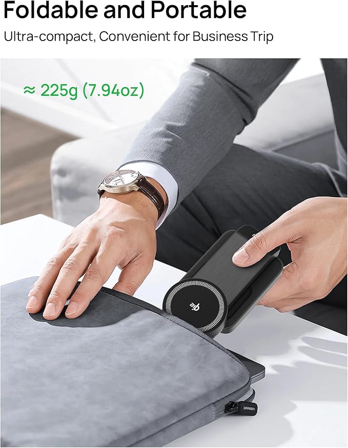 SODI Qi2 3-in-1 Foldable Wireless Charging Station with Night Light Fast 15W Portable Travel Charger Stand Nightstand Charger for iPhone/Android/Apple Watch/AirPods(W79-2)