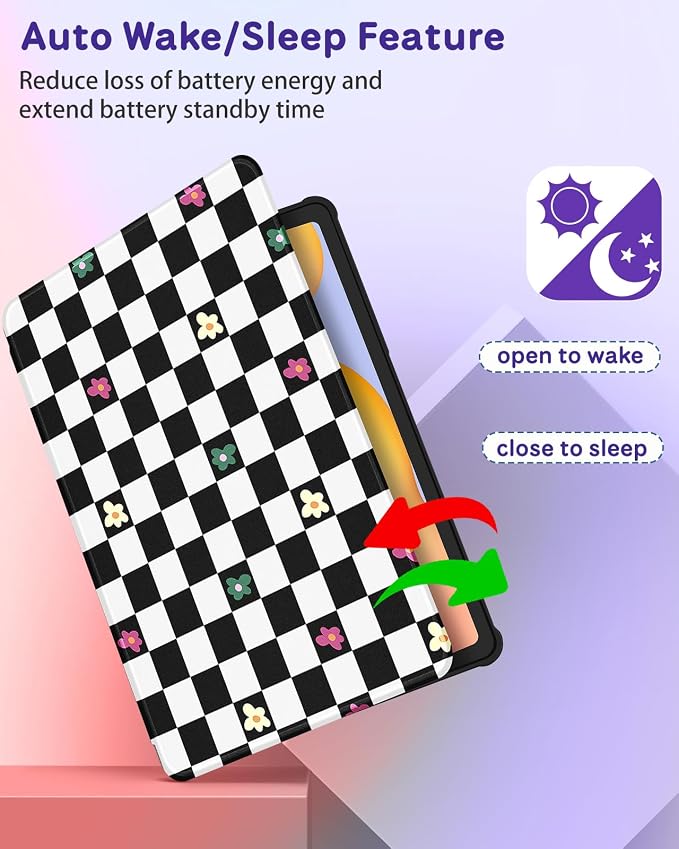 3-for Tab S6 Lite-Plaid Flower